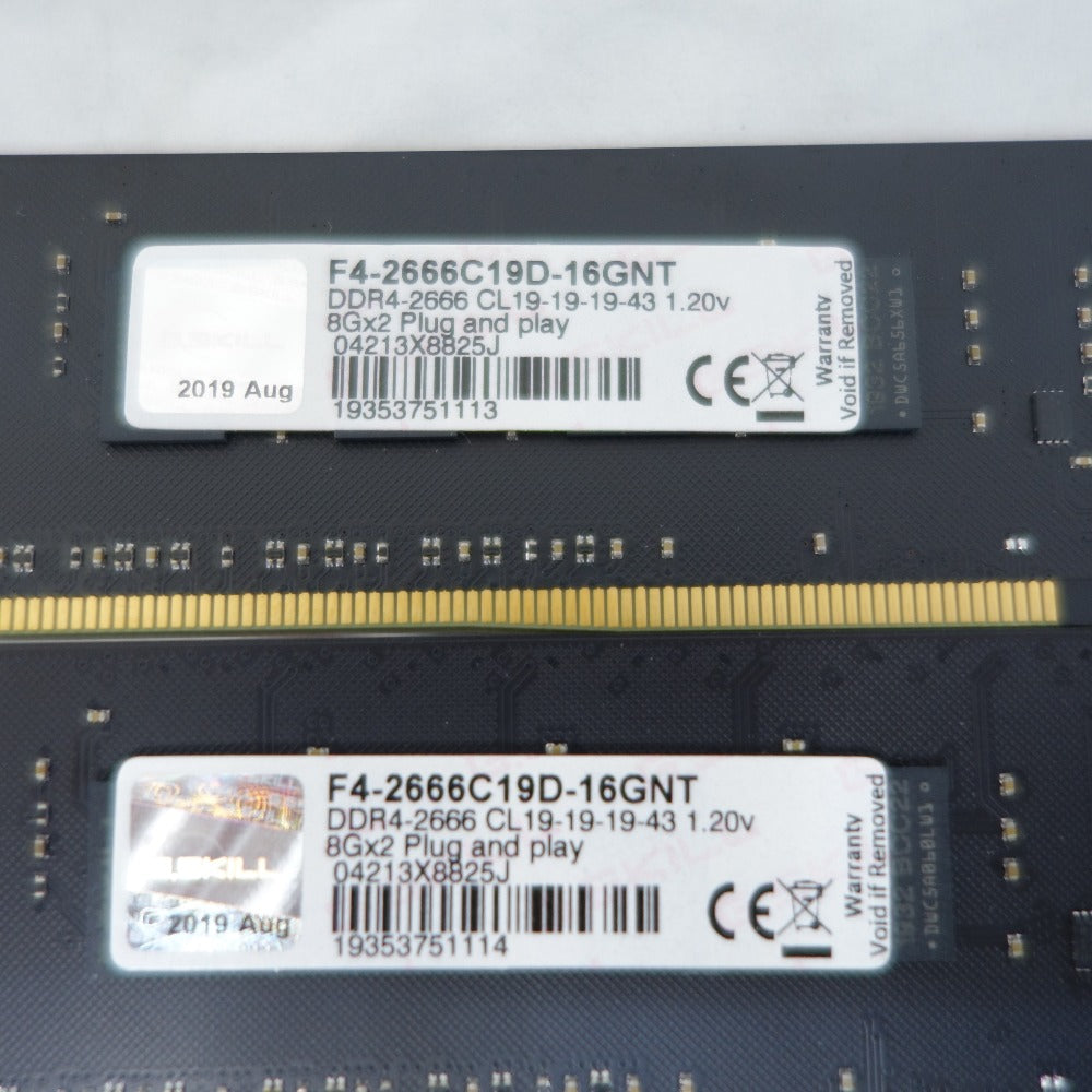 G.SKILL (ジースキル) デスクトップPC用メモリ 16GB(8GB×2枚組) DDR4-2666 DIMM F4-2666C19D-16GNT