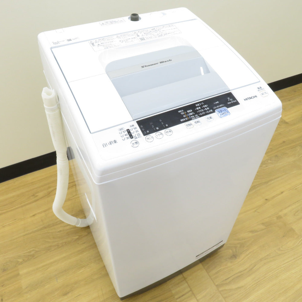 HITACHI 日立 全自動電気洗濯機 シャワー浸透洗浄 白い約束 NW-R704 7.0kg 縦型 2019年製 簡易乾燥機能付 洗浄・除菌済み