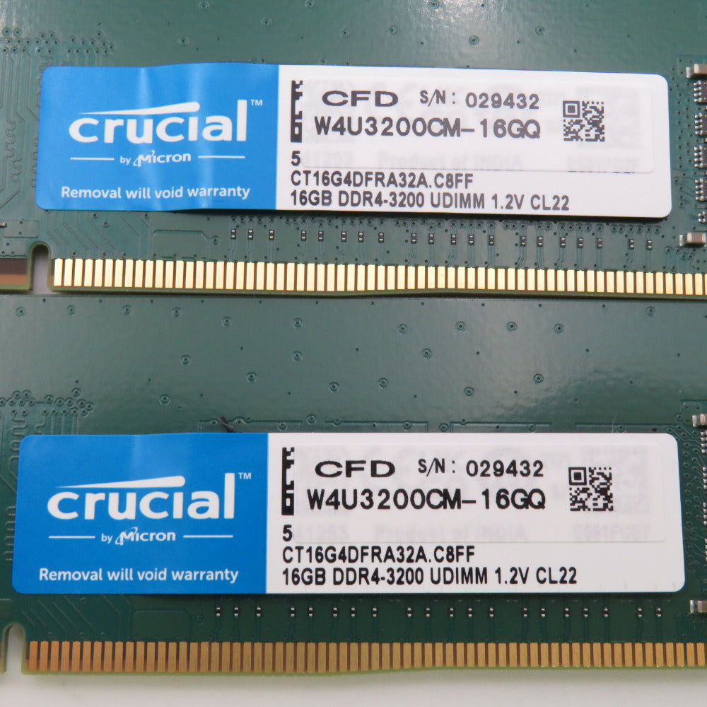 crucial (クルーシャル) デスクトップPC用メモリ 32GB(16GB×2枚) DDR4-3200 Qシリーズ W4U3200CM-16GQ