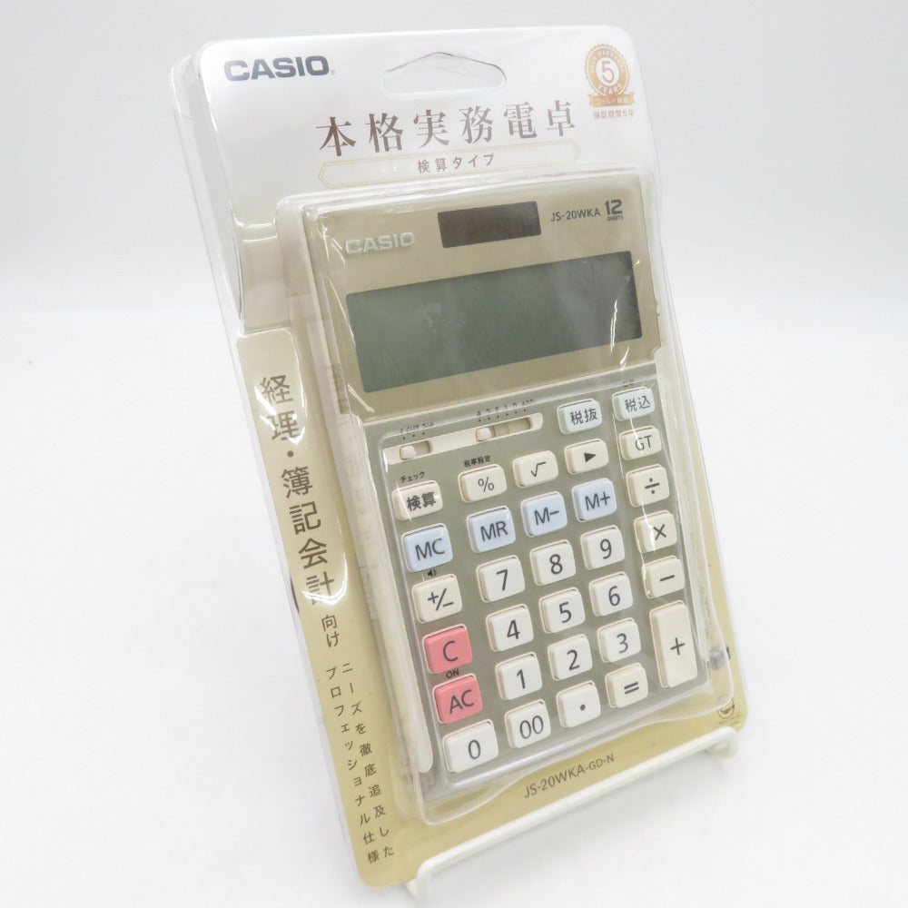 CASIO (カシオ) 本格実務電卓 検算タイプ 12桁 経理・簿記会計向け JS-20WKA-GD-N ゴールド 未使用品 【コンプオフ金沢野々市店】 CASIO カシオ 本格実務電卓 検算タイプ 12桁 経理・簿記会計向け JS