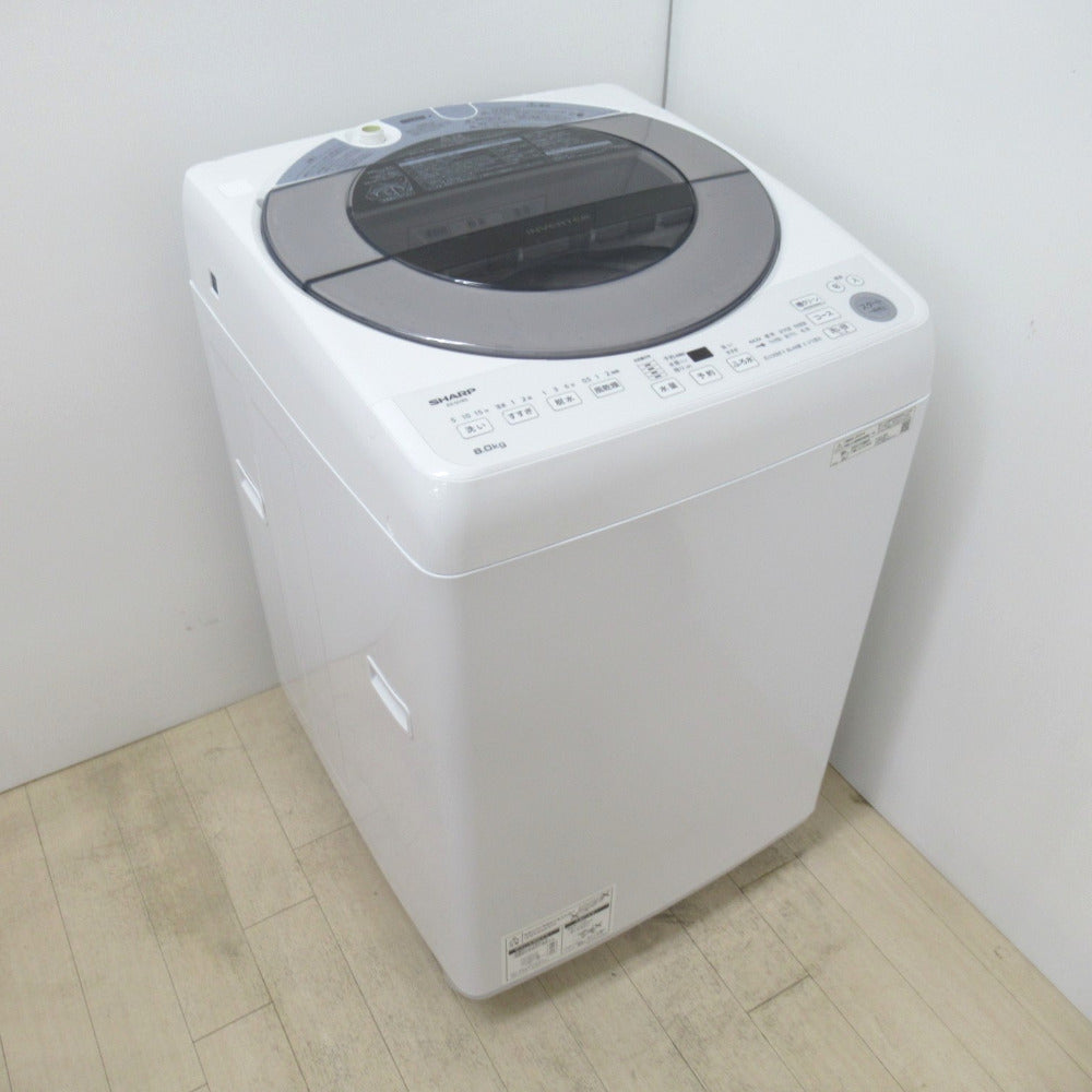 SHARP シャープ 全自動電気洗濯機 ES-GV8G 8.0kg 2023年製 シルバー 簡易乾燥機能付 洗浄・除菌済み ｜コンプオフ プラス –  コンプオフプラス 公式ショップ