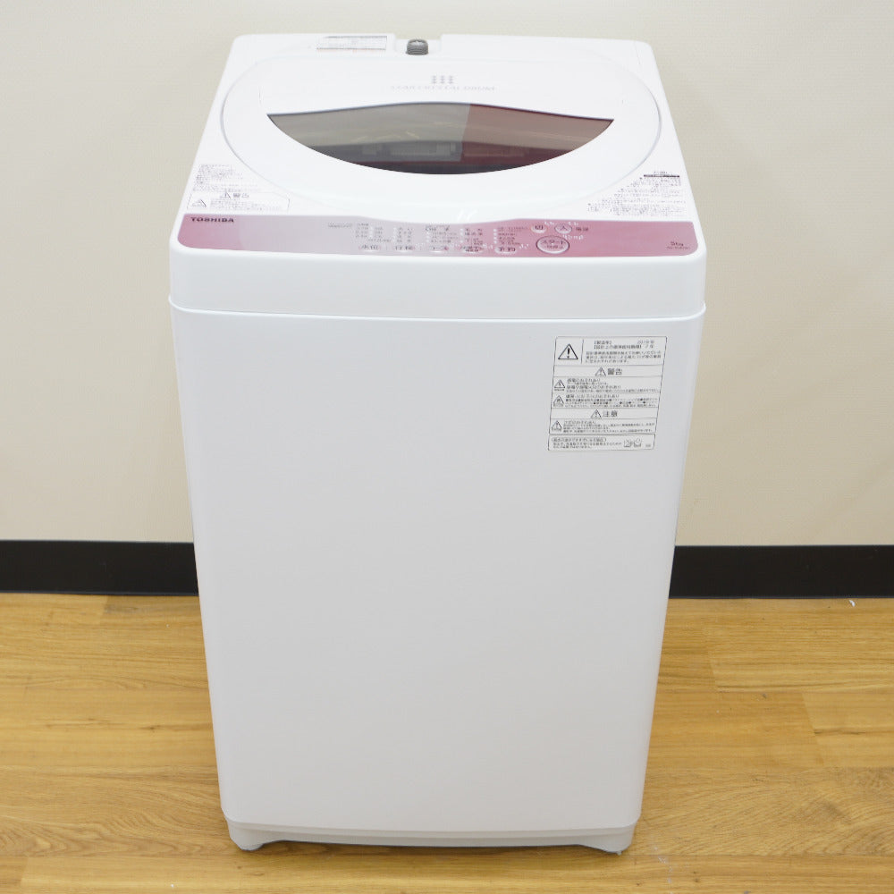【送料込】TOSHIBA 2019年製 AW-5G6(W) 全自動洗濯機99L AW-5G6-W 全自動洗濯機 グランホワイト [洗濯5.0kg /乾燥機能無 /上