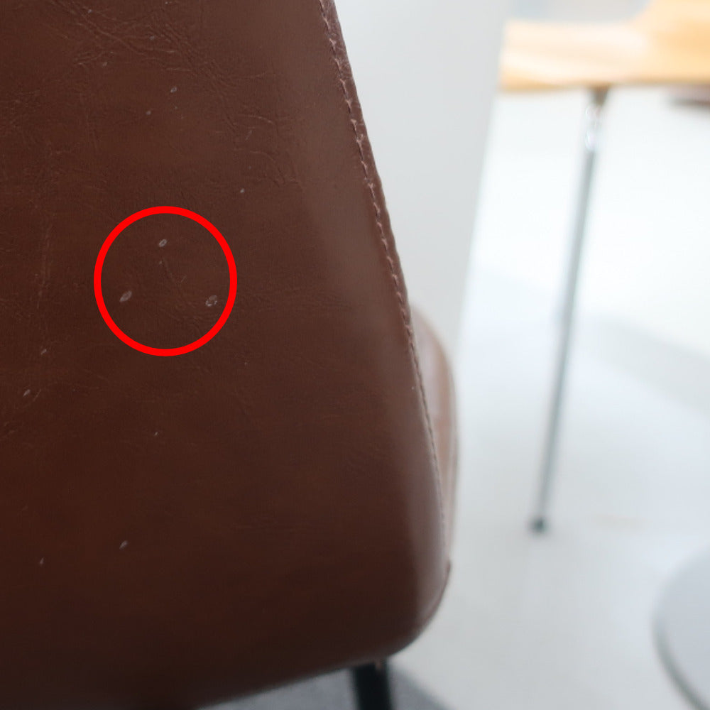 家具 ダイニングチェア 革製 赤茶
