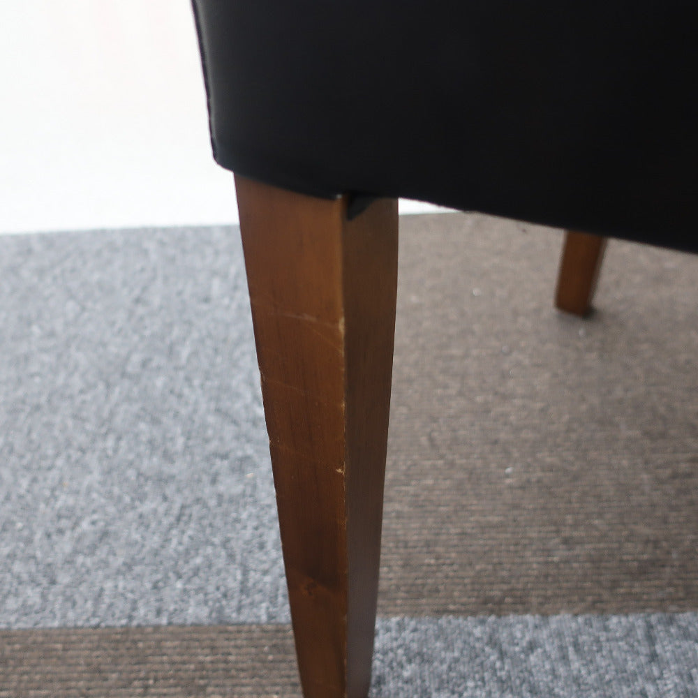 家具 椅子(座面黒 脚木目)