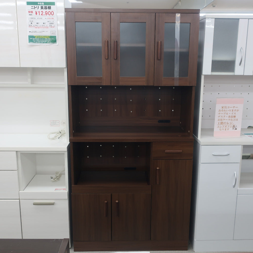 家具 キッチンボード ハイタイプ　こげ茶 【コンプオフ金沢野々市店】 家具 キッチンボード ハイタイプ こげ茶 【コンプオフ金沢野々市店】