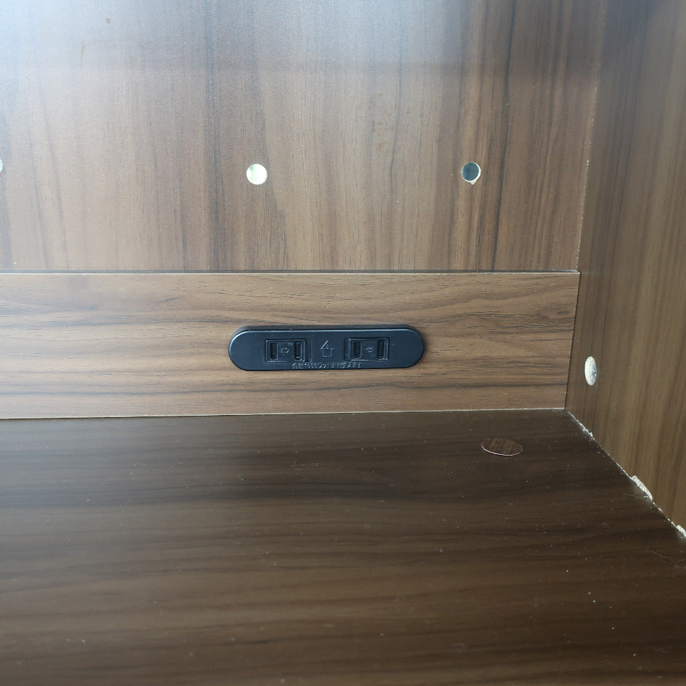 家具 キッチンボード ハイタイプ こげ茶