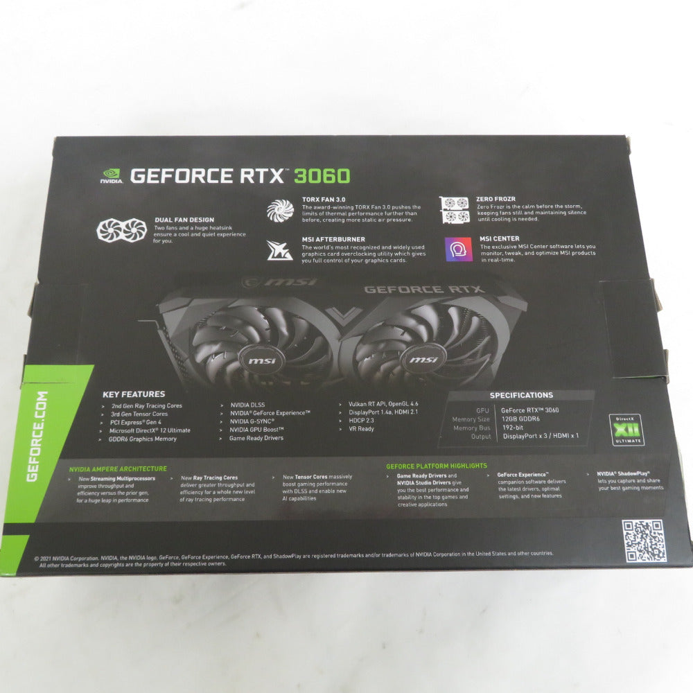 MSI エムエスアイ グラフィックボード GeForce RTX 3060 GeForce RTX 3060 VENTUS 2X 12G OC