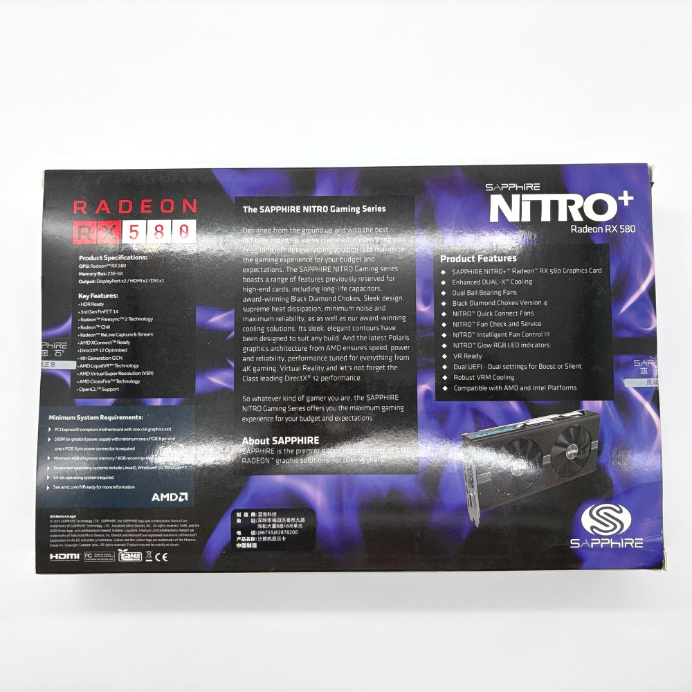 SAPPHIRE サファイア グラフィックボード RADEON RX 580 8GB GDDR5 OC SA-RX580-8GD5N+001V2/11265-01-20G 中古