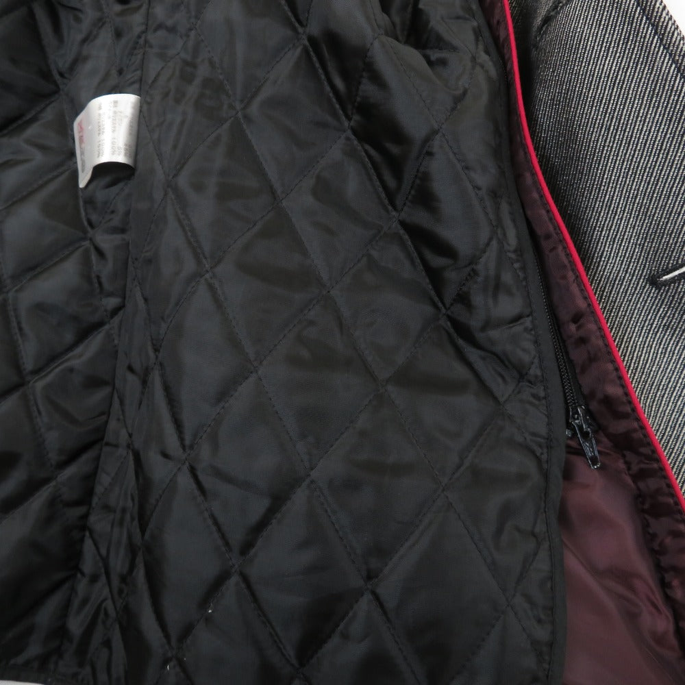 MORGAN HOMME モルガンオム ステンカラーコート グレー ヘリンボーン柄 ウール混 コート メンズ LL ライナー付き ビジネス カジュアル兼用