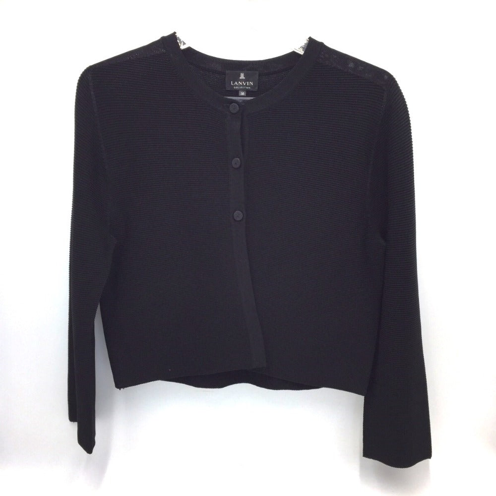 LANVINコレクション ボレロカーディガン38 黒 LANVINコレクション ボレロカーディガン38 黒 ニット | LANVIN