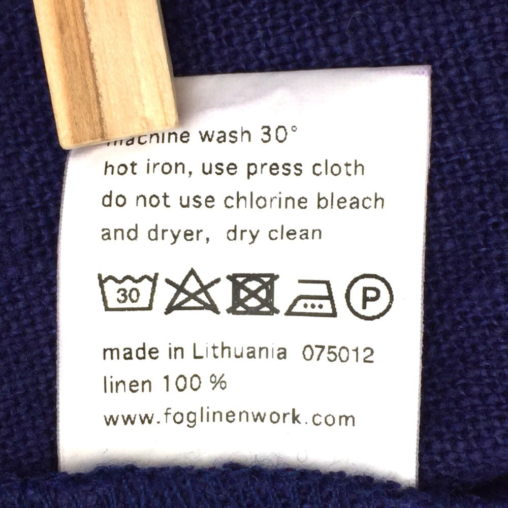 fog linen work (フォグリネンワーク) ステンカラーコート リネンロングコート ネイビー C85516