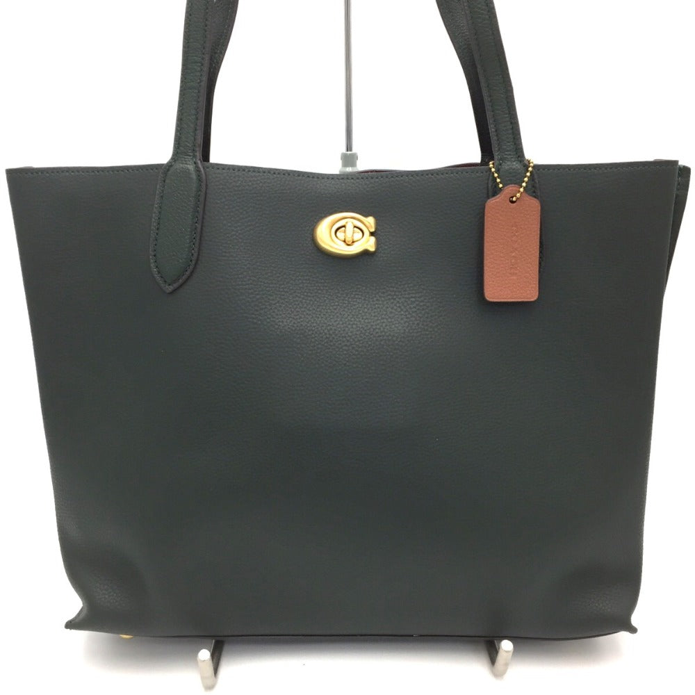 COACH (コーチ) トートバッグ COACH ウィロウ トートバッグ ダークグリーン C0692 美品