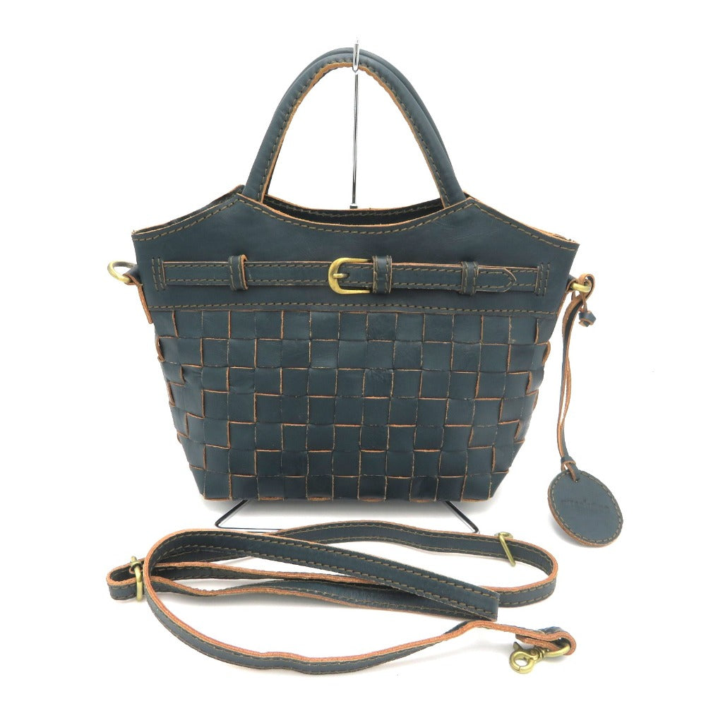 zucchero filato (ズッケロ フィラート) ハンドバッグ Zucchero filato カウレザー 2wayメッシュハンドバッグ 48820 グリーン 美品
