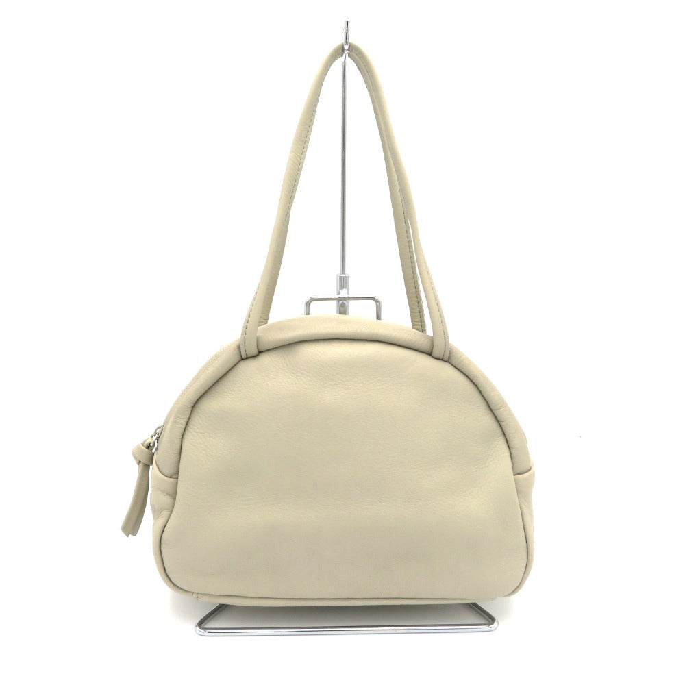 deux C deux C ドゥ・セー レザーボストンバッグ S ライトグレー