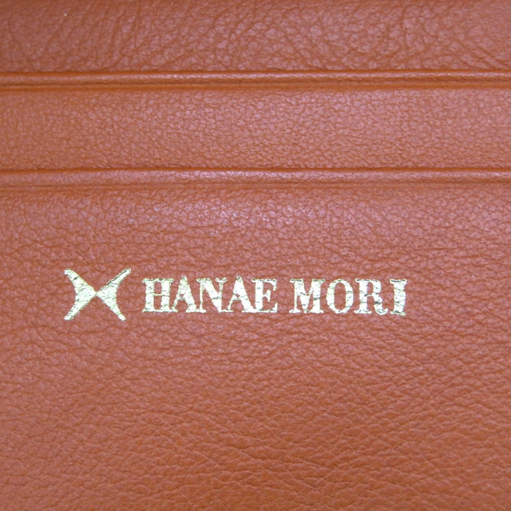 HANAE MORI 森英恵 (ハナエモリ) 二つ折り財布 HANAE MORI 二つ折り財布 がま口 オレンジ hmp-622 美品