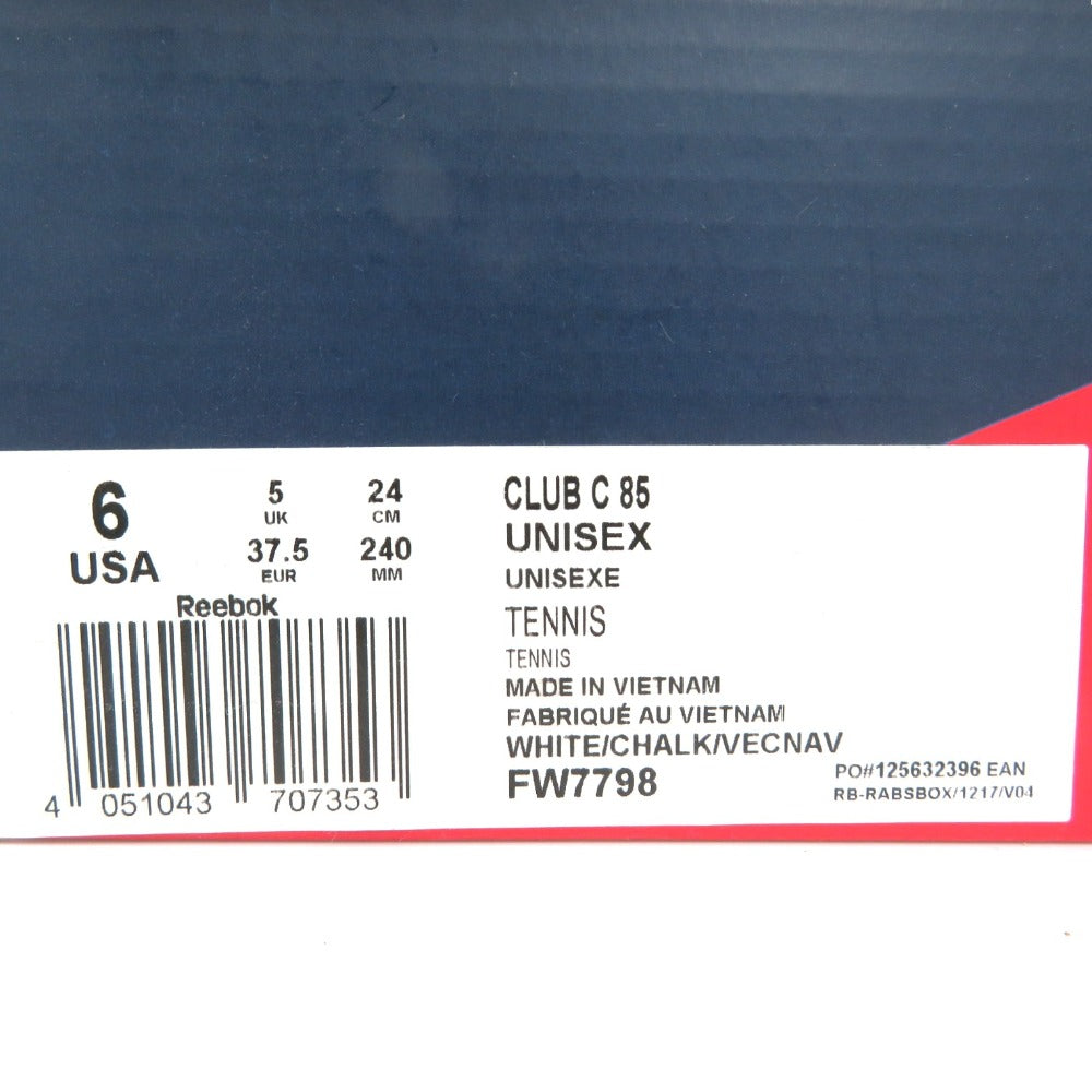 Reebok (リーボック) スニーカー Reebok クラブシー85/Club C 85 スニーカー ホワイト 24.0cm FW7798 長さ26.5cm 美品