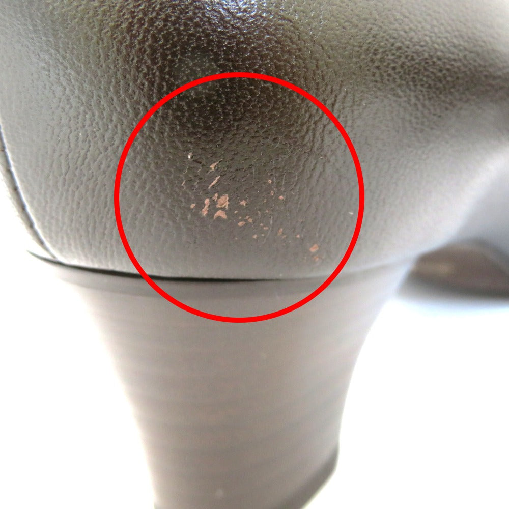 銀座ヨシノヤ パンプス Yoshinoya GINZA パンプス 64482 ダークブラウン 22.0cm SH64482 SH64482 長さ24cm 美品