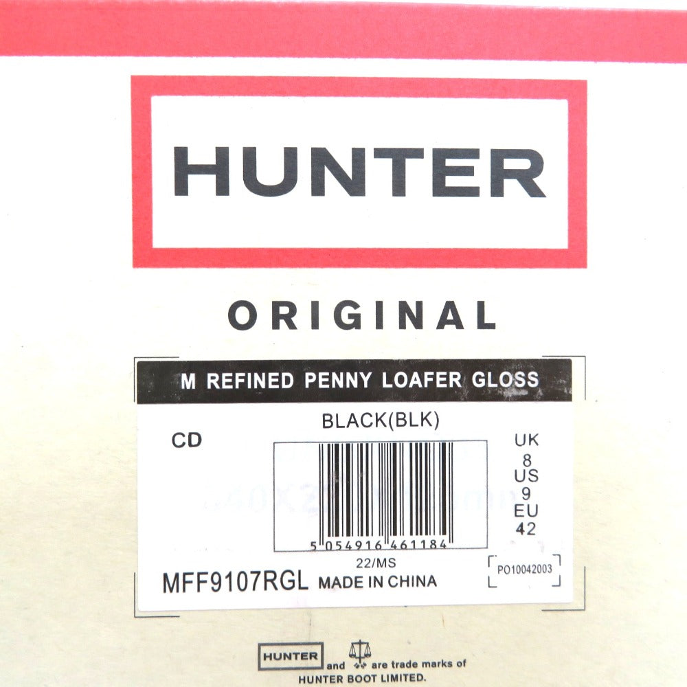 HUNTER (ハンター) レインシューズ HUNTER コインローファー レインシューズ REFINED PENNY LOAFER GLOSS ブラック 27.0cm MFF9107RGL 美品