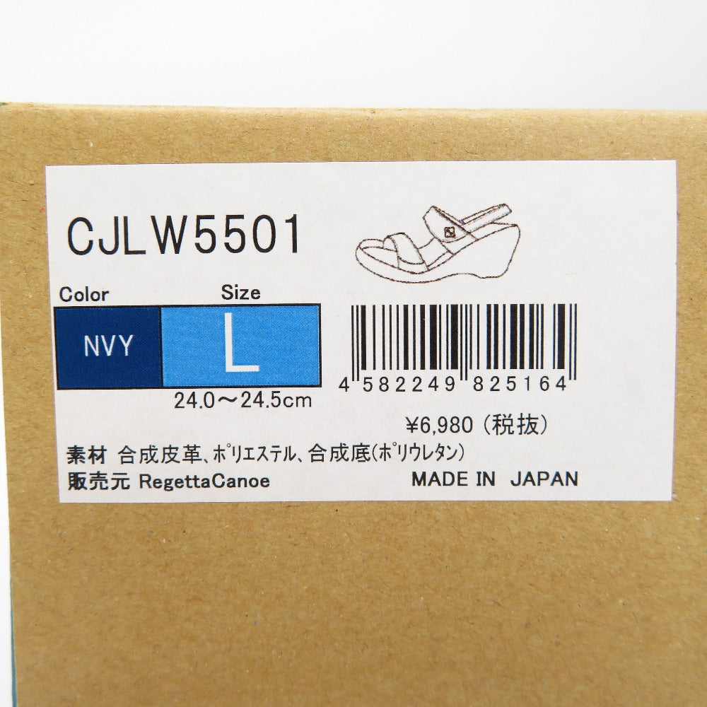 RegettaCanoe (リゲッタカヌー) サンダル Regetta Canoe ウェッジサンダル ネイビー L(24~24.5cm) CJLW5501 CJLW5501 長さ26cm 美品