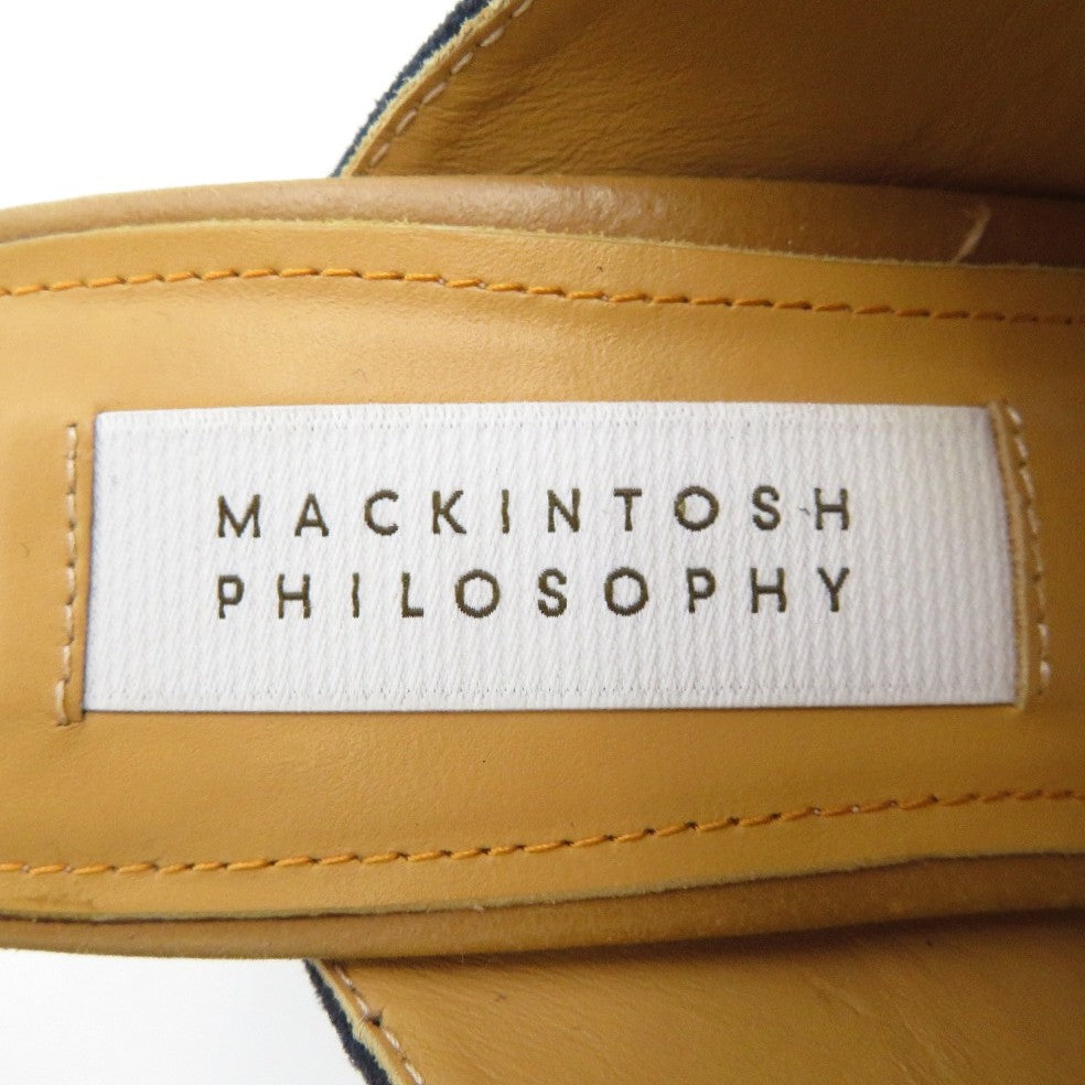 MACKINTOSH PHILOSOPHY (マッキントッシュフィロソフィー) サンダル MACKINTOSH PHILOSOPHY カバードミュールサンダル ネイビー スエード S 6282 長さ21cm 美品