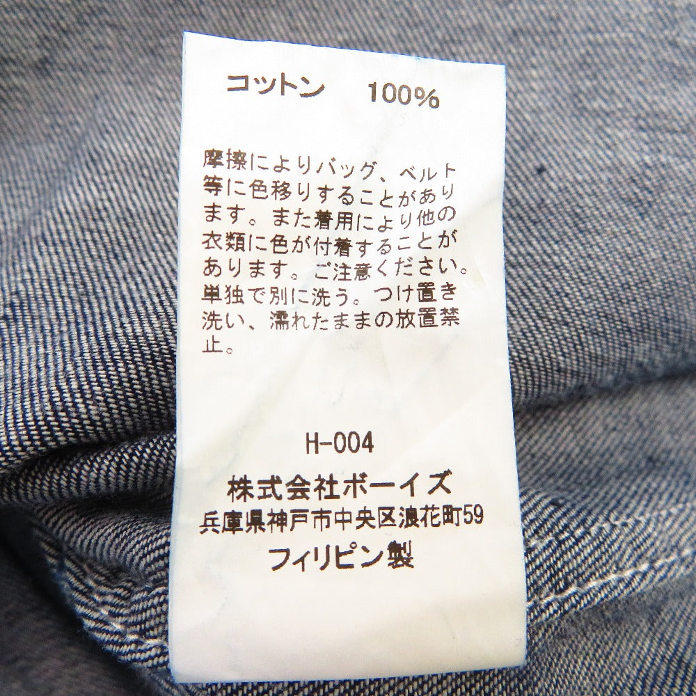 GYMPHLEX (ジムフレックス) 長袖シャツ Gymphlex ボタンダウンシャツ ネイビー(デニム) 14(M) GY-B018 美品