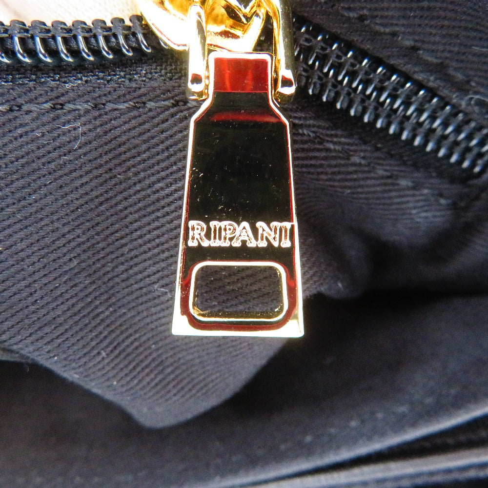RIPANI (リパーニ) ハンドバッグ RIPANI チェーンハンドル レザーハンドバッグ ブラック 美品