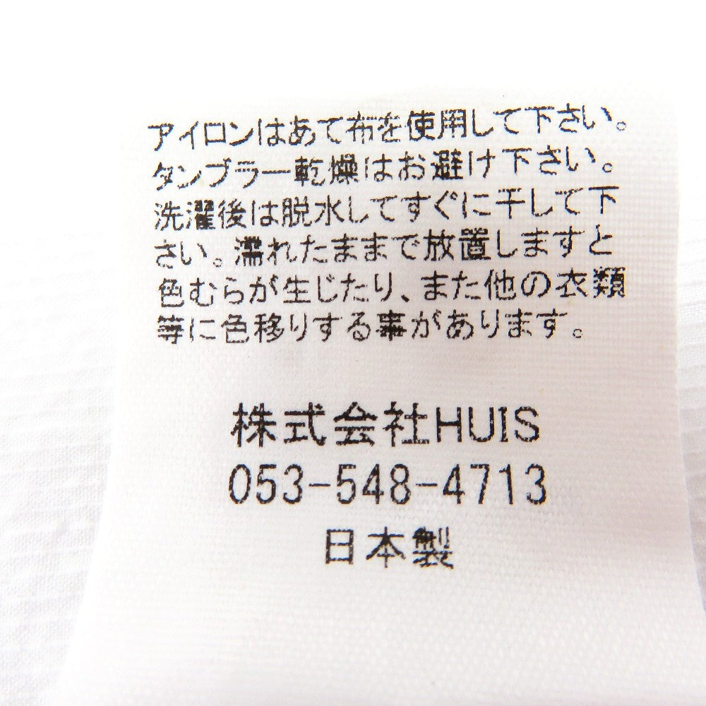 長袖シャツ HUIS. 8分袖ワイドブラウス 白 FREE U108-1802-THW 美品