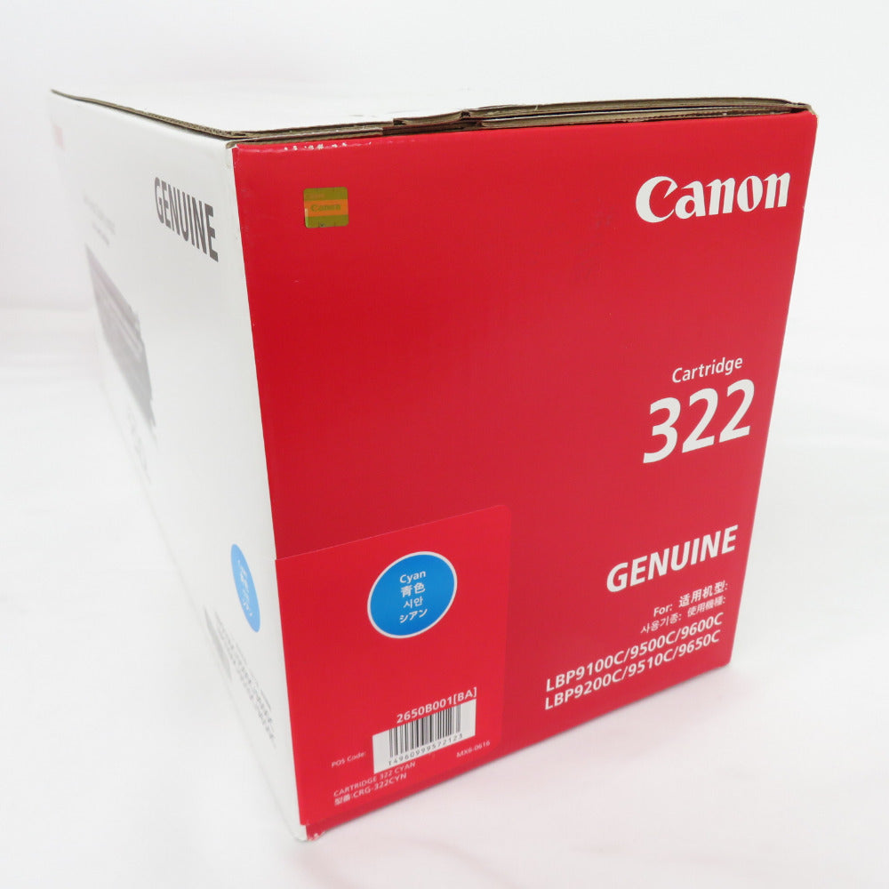 ジャンク CANON (キャノン) 純正 カラー レーザー トナーカートリッジ 322 シアン CRG-322CYN 未開封品