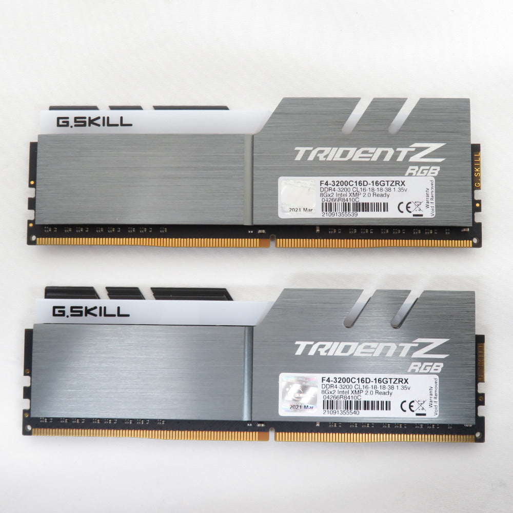 G.SKILL ジースキル PC周辺機器 デスクトップPC用メモリ DDR4 PC4-17000 8GB×2枚 F4-3200C16D-16GTZRX 本体のみ