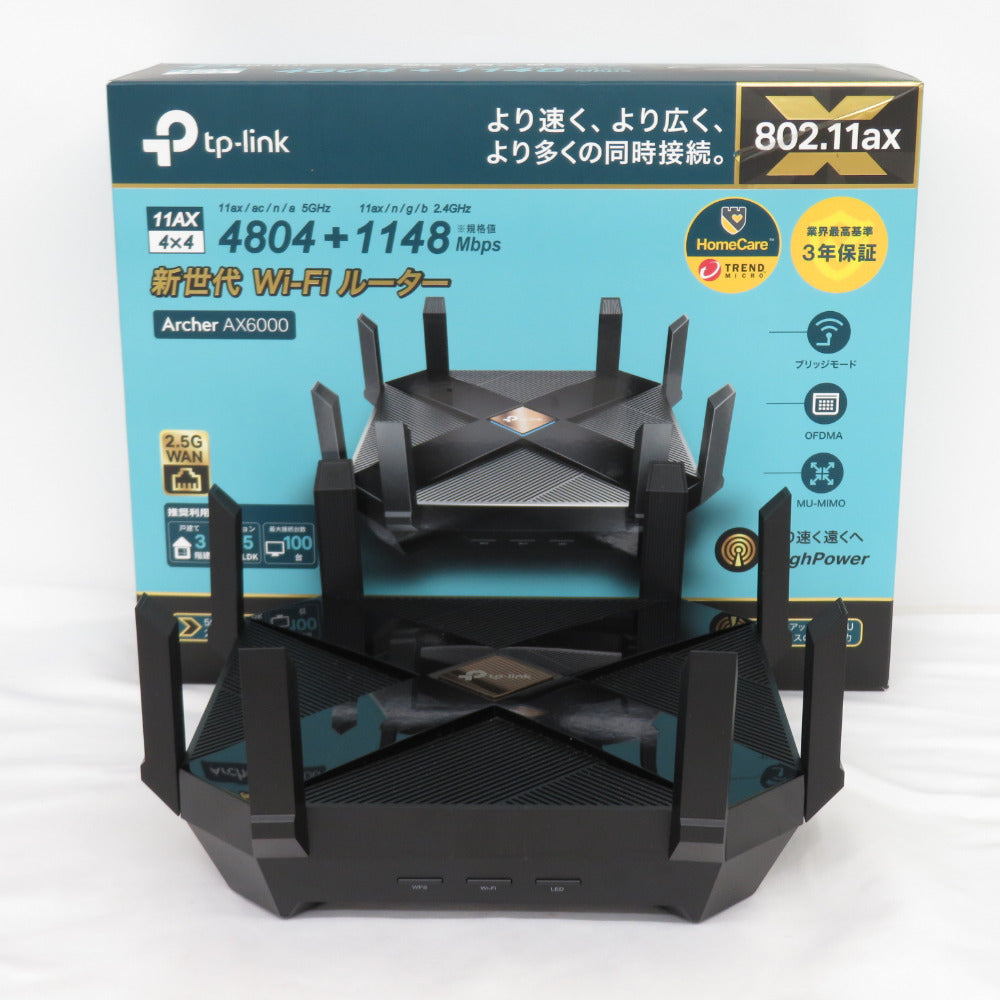 TP-Link (ティーピーリンク) AX6000 次世代 無線LANルーター Wi-Fi6対応 4804Mbps(5GHz)&  1148Mbps(2.4GHz) 箱付 美品