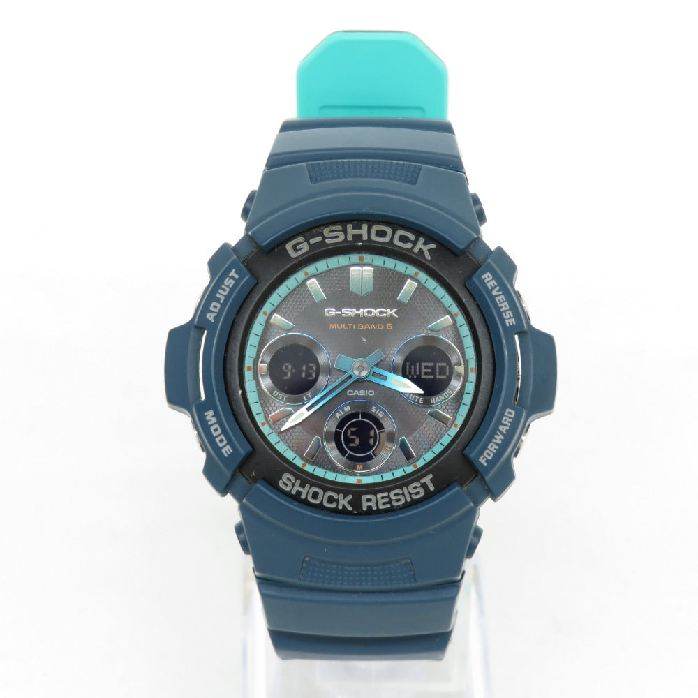 G-SHOCK CASIO ジーショック 腕時計 電波ソーラー 20気圧防水 メンズ クォーツ ネイビーブルー AWG-M100SCC-2AJF