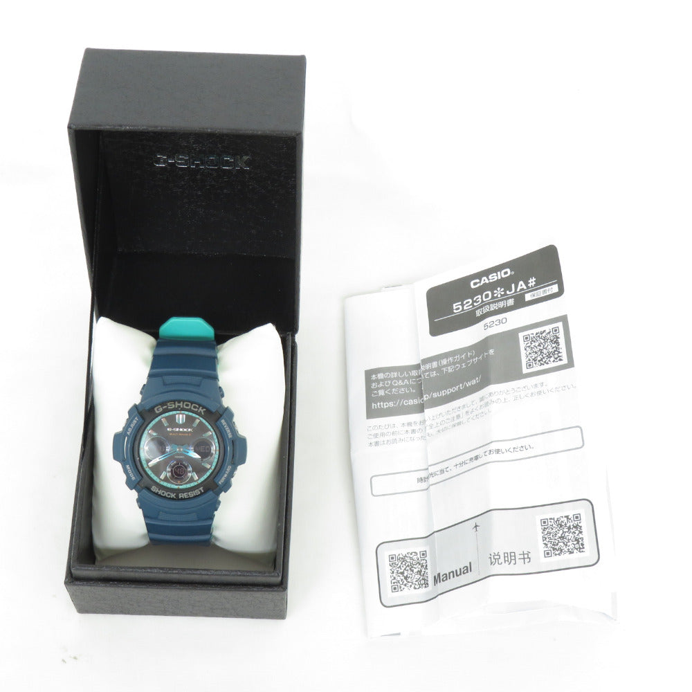 G-SHOCK CASIO ジーショック 腕時計 電波ソーラー 20気圧防水 メンズ クォーツ ネイビーブルー AWG-M100SCC-2AJF