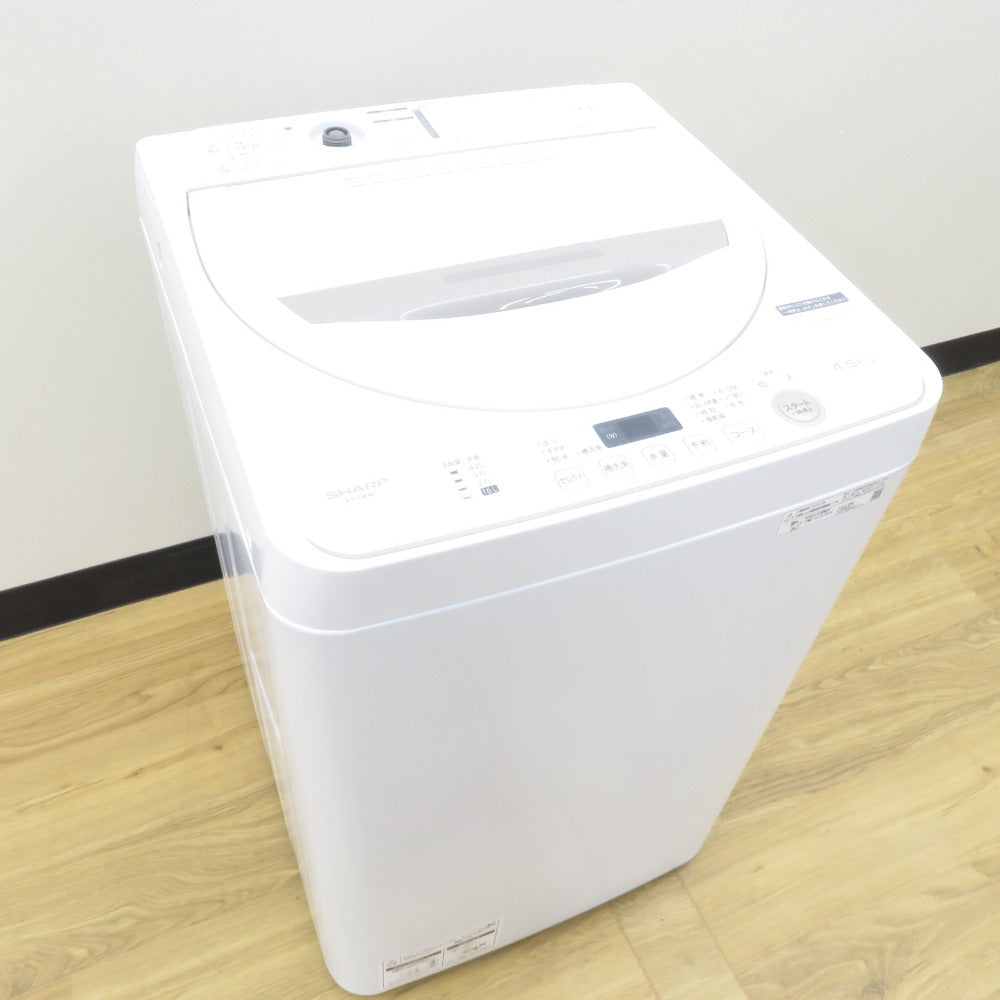 SHARP シャープ 全自動洗濯機 4.5Kg ES-GE4E-C 2021年製 ベージュ 簡易 