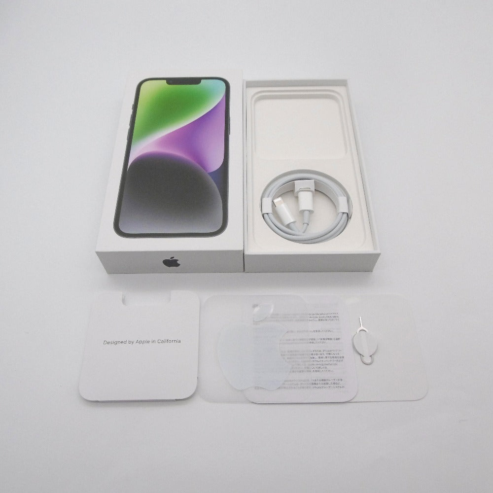 iPhone Apple iPhone 14 128GB ミッドナイト MPUD3J/A au 利用制限△ バッテリー最大容量100% MPUD3J/A 美品