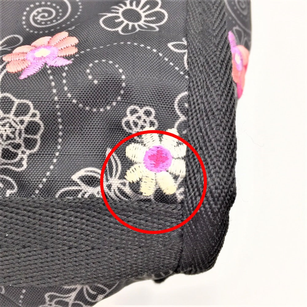 LeSportsac (レスポートサック) ショルダーバッグ Lesportsac デラック スショルダー サッチェル 7519 ショルダーバッグ ブラック×花柄 ポーチ付き