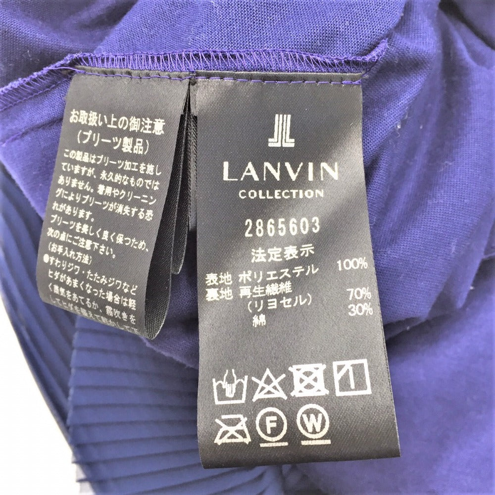 LANVIN COLLECTION (ランバン コレクション) タンクトップ LANVIN COLLECTION プリーツブラウス タンクトップ ノースリーブ ネイビー 38 M 2865603