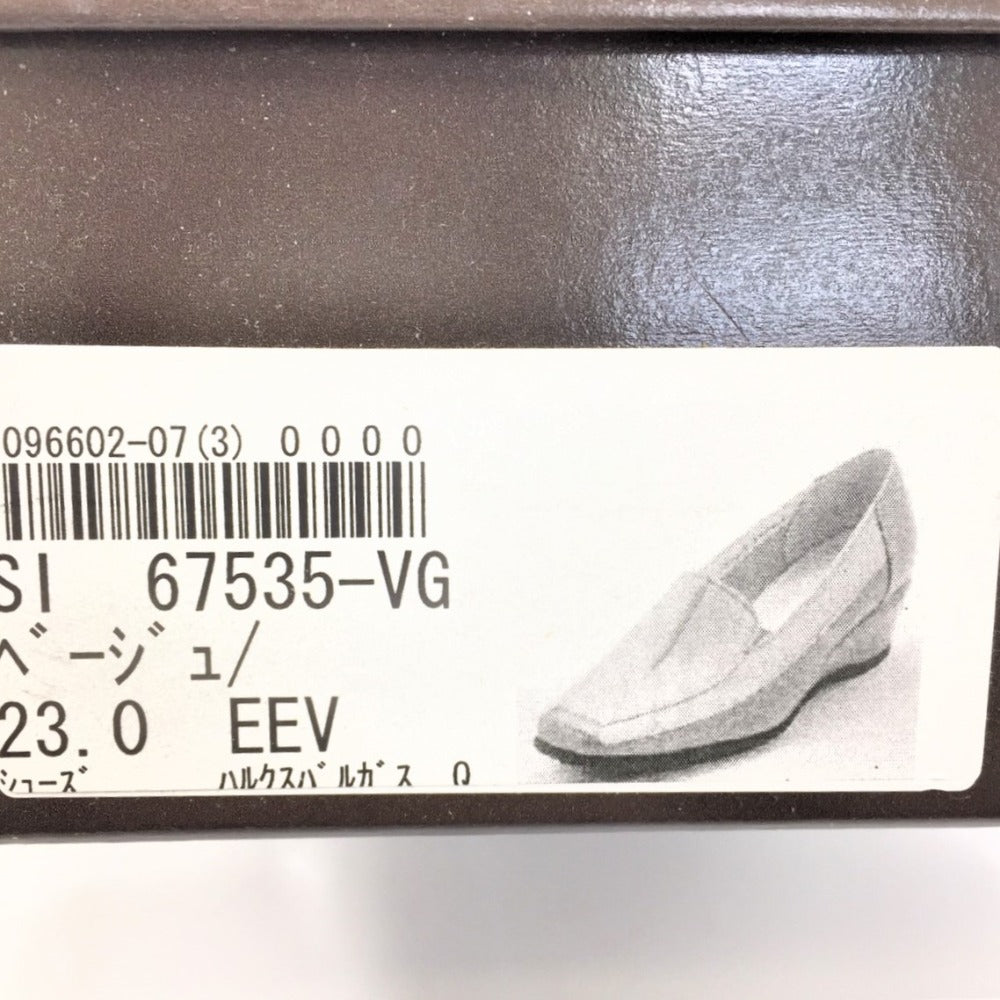 銀座ヨシノヤ レザーシューズ Yoshinoya スリッポン パンプス ベージュ×ゴールド 23.0cm 67535-VG 67535-VG 長さ23.5cm 未使用品