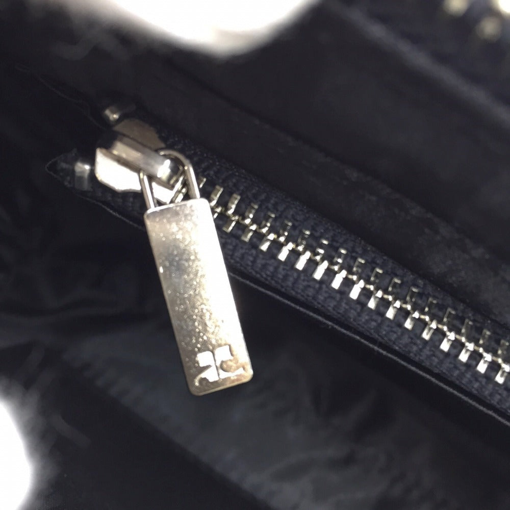courreges (クレージュ) ショルダーバッグ courreges ミニバッグ ミニワンショルダーバッグ ブラック ベロア 美品