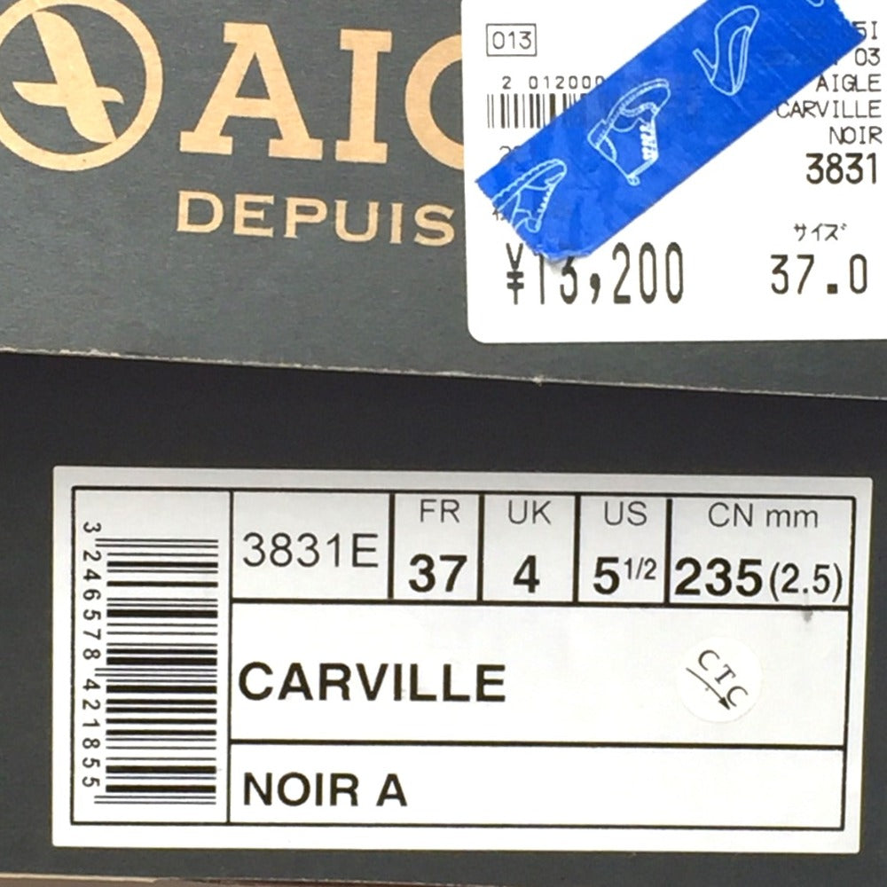 AIGLE (エーグル) ブーツ AIGLE CARVILLE カーヴィル ラバーサイドゴア レインシューズ ブラック 37 23.5cm 3831E 3831E 長さ25cm 美品