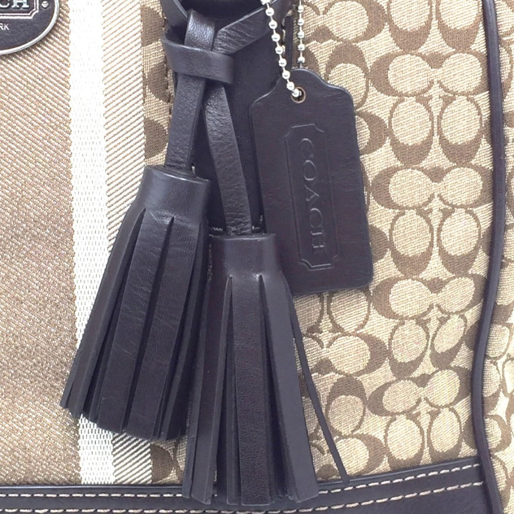 COACH (コーチ) トートバッグ COACH ミニシグネチャー トートバッグ ブラウン 19915 美品