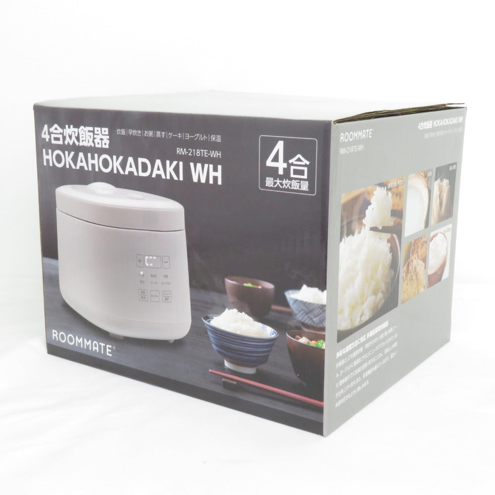 ROOMMATE ルームメイト 炊飯器 多機能炊飯器 4合 HOKAHOKA炊き マイコン式 RM-218TE-WH 新品