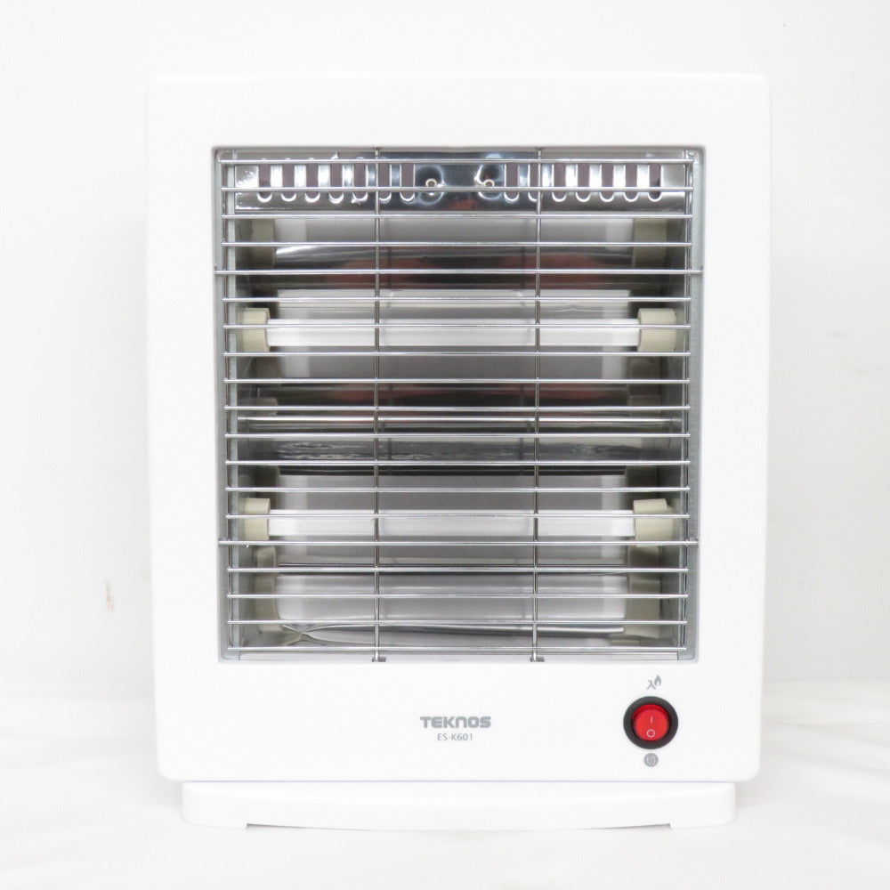 TEKNOS (テクノス) 暖房器具 電気ストーブ 石英管電気ストーブ 転倒OFFスイッチ搭載 薄型 ホワイト ES-K601 新品