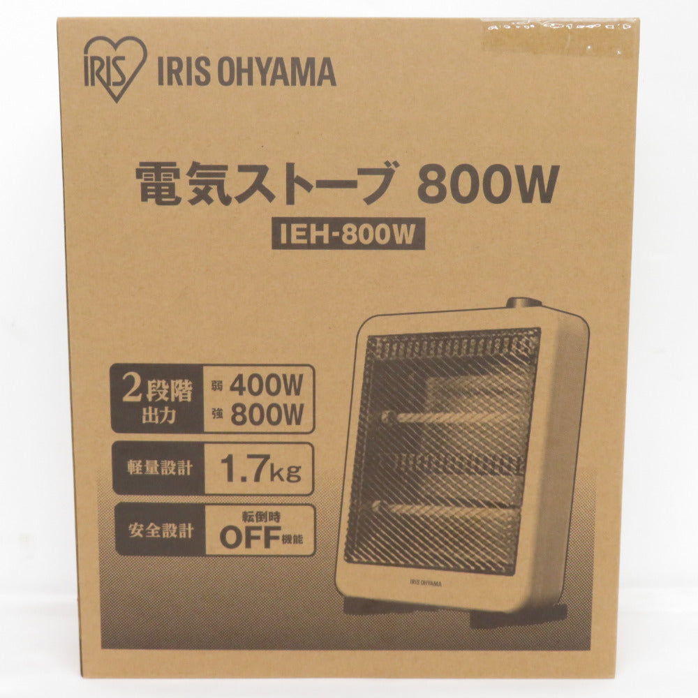 IRIS OHYAMA (アイリスオーヤマ) 暖房器具 電気ストーブ 石英管電気ストーブ 転倒時OFF機能搭載 ホワイト IEH-800W 新品