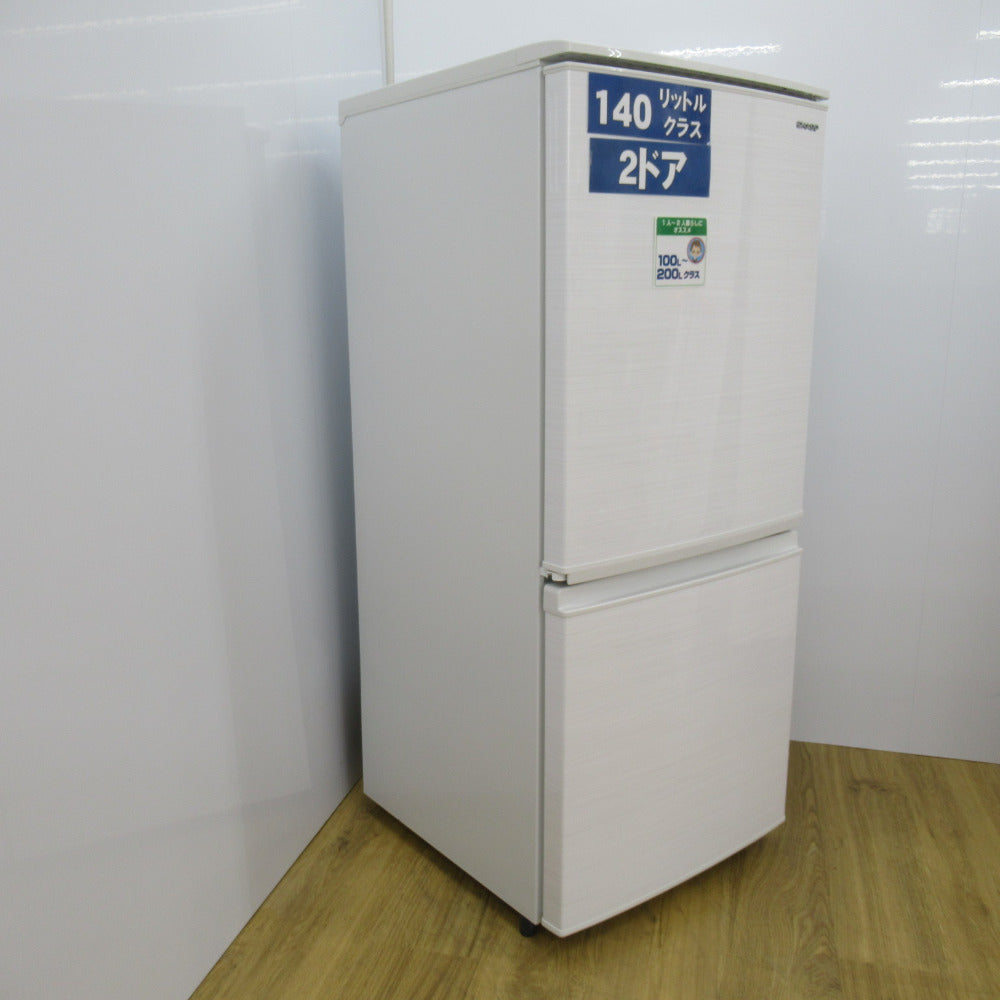 SHARP シャープ 冷蔵庫 137L ファン式 つけかえどっちもドア 2ドア SJ-D14F-W 2019年製 一人暮らし 洗浄・除菌済み