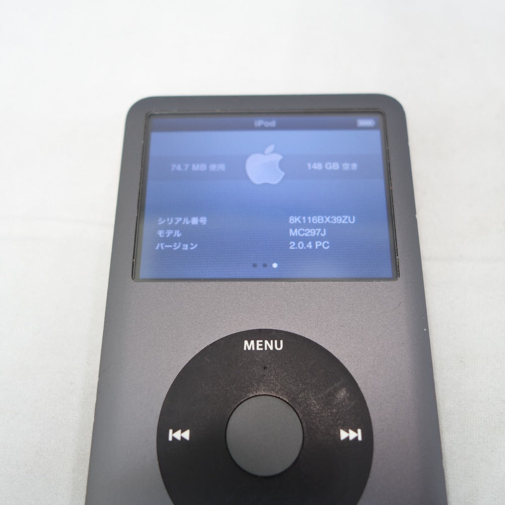 ジャンク品 オーディオ機器 Apple iPod classic (アイポッド クラシック) 160GB ブラック A1238 本体のみ  MC297J/A ジャンク