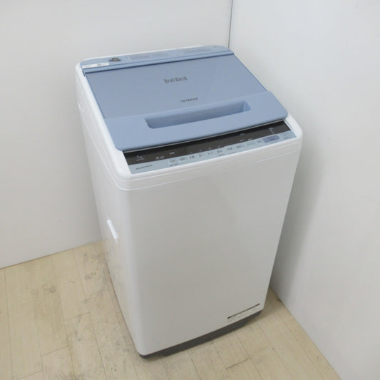 HITACHI 日立 全自動洗濯機 7.0kg BW-V70C ビートウォッシュ ナイアガラシャワー2019年製 ブルー 簡易乾燥機能付