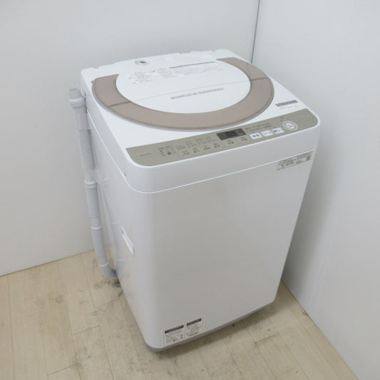 SHARP シャープ 全自動洗濯機 7.0kg ES-KS70U ホワイト 送風・簡易乾燥 2019年製  一人暮らし 洗浄・除菌済