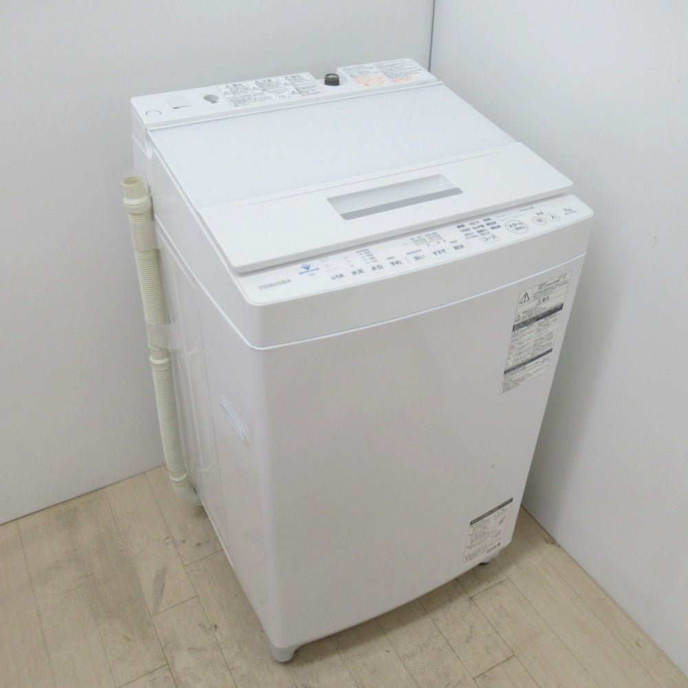 TOSHIBA 東芝 洗濯機 全自動電気洗濯機 ZABOON AW-7D7 グランホワイト 7.0kg 2019年製 簡易乾燥機能付  洗浄・除菌済み