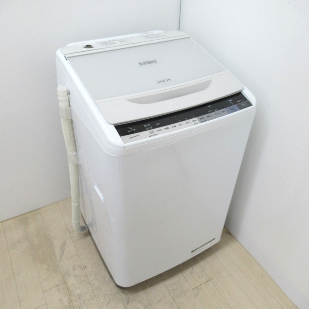 HITACHI 日立 全自動洗濯機 7.0kg BW-V70A-W ビートウォッシュ ナイアガラシャワー2017年製 ホワイト 簡易乾燥機能付 洗浄・除菌済み