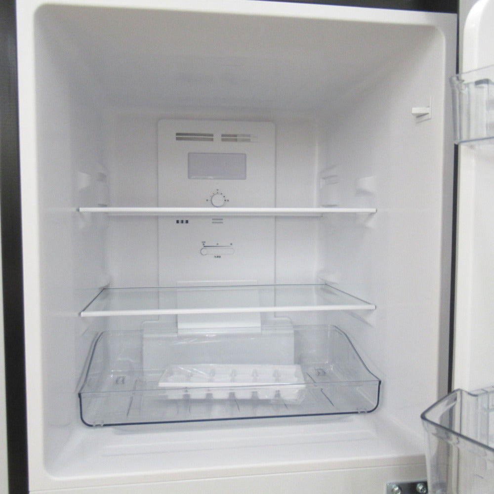 TWINBIRD ツインバード 冷蔵庫 間冷式(ファン式) 121L 2ドア HR-GJ12B ガラスドア ブラック 2023年製 一人暮らし 洗浄・除菌済み